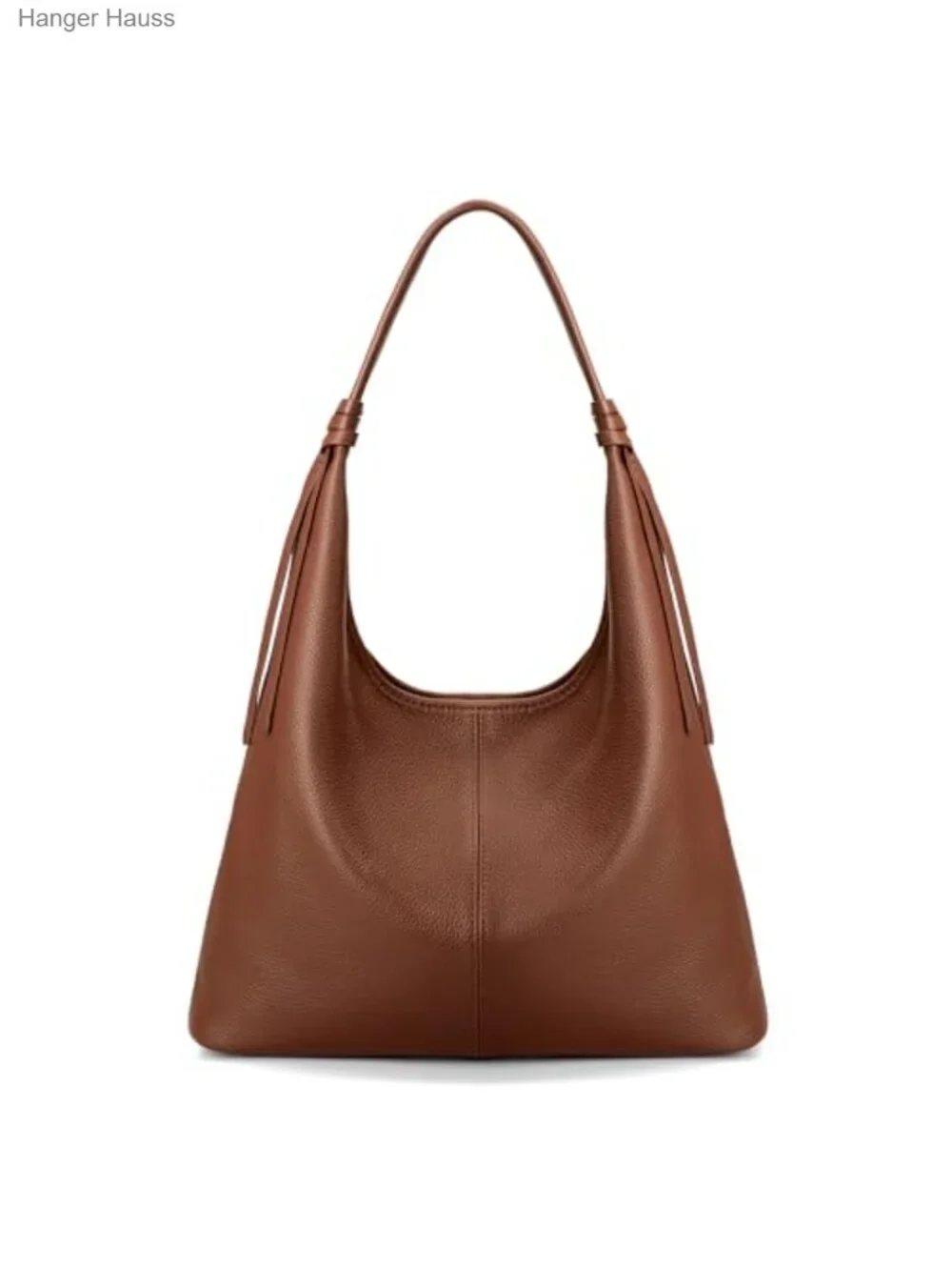 Genuine Leather Slouchy Hobo Handbag Tote with Tassel, Magnetic Closure,
